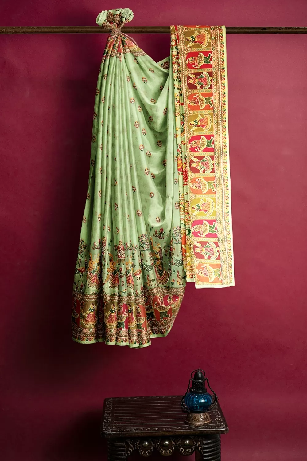 Pista Green Colour Summer Silk Saree