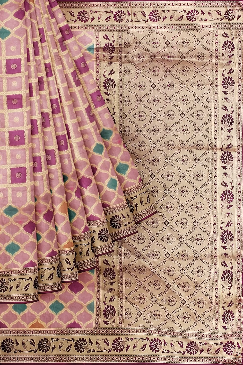 Onion Colour Silk Saree