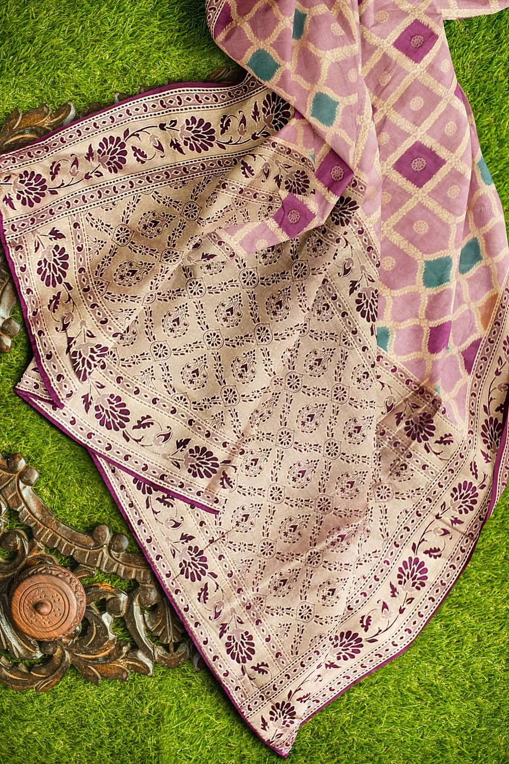 Onion Colour Silk Saree