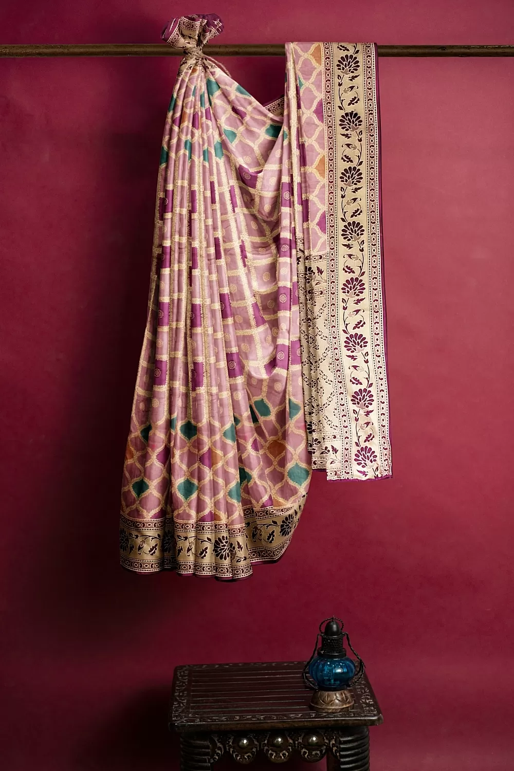 Onion Colour Silk Saree