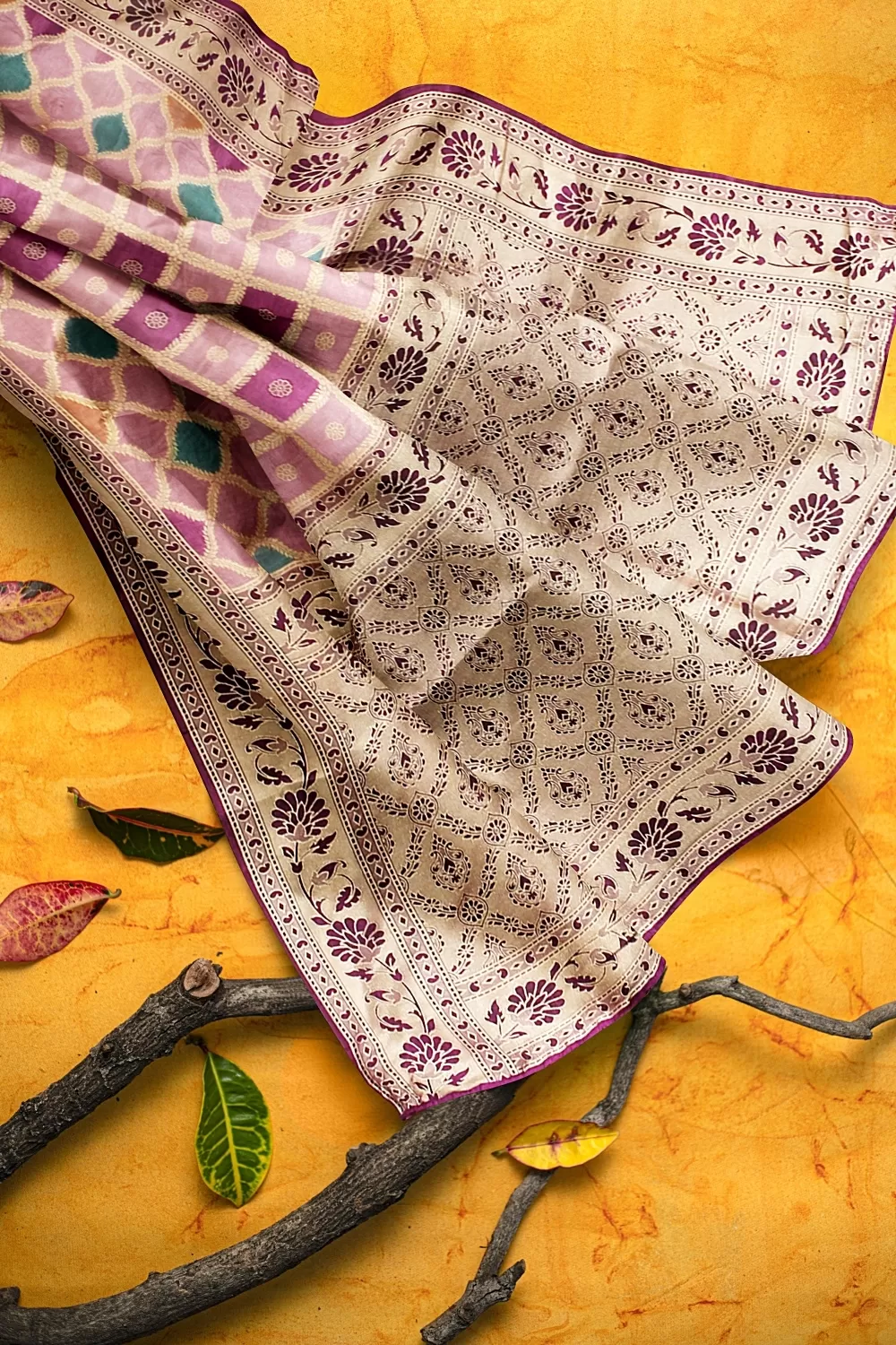 Onion Colour Silk Saree