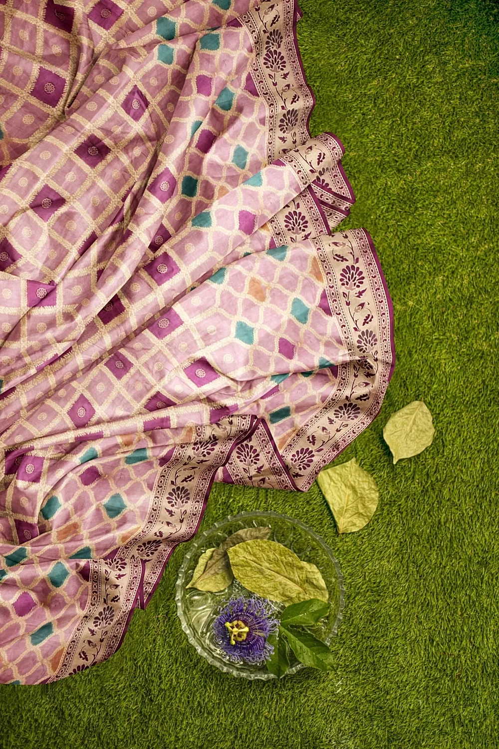 Onion Colour Silk Saree