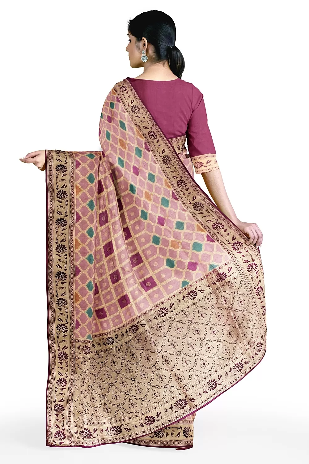 Onion Colour Silk Saree