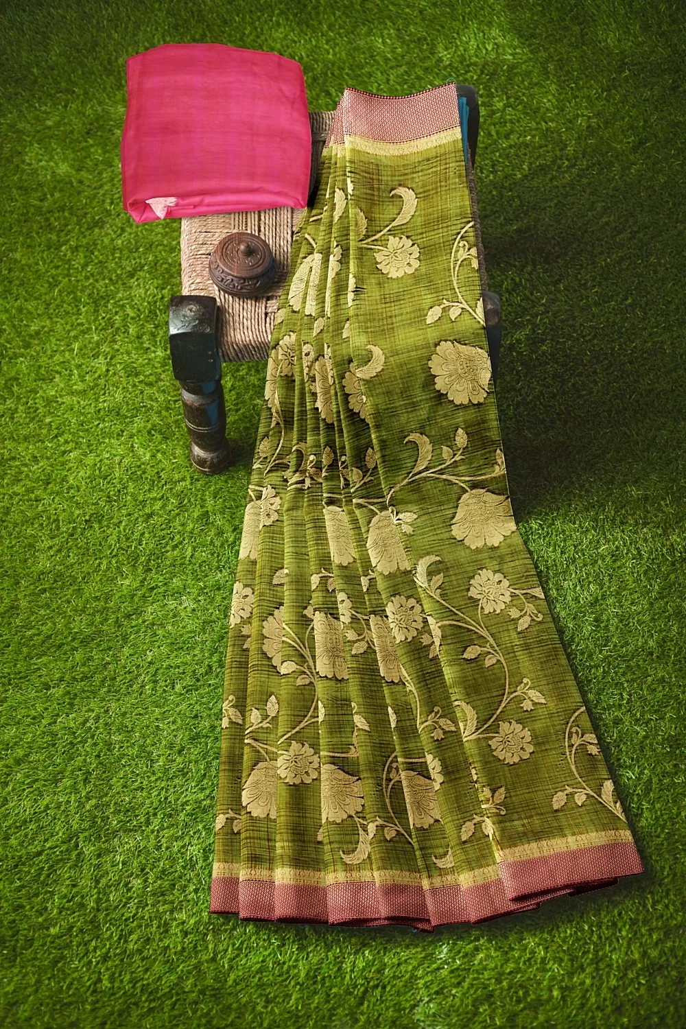 Mehandi Green soft Silk Sarees