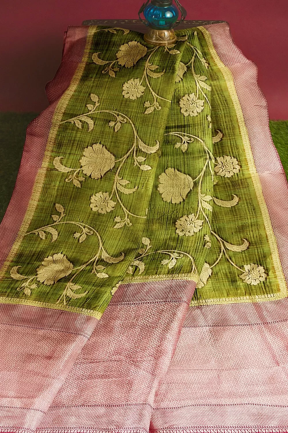 Mehandi Green soft Silk Sarees