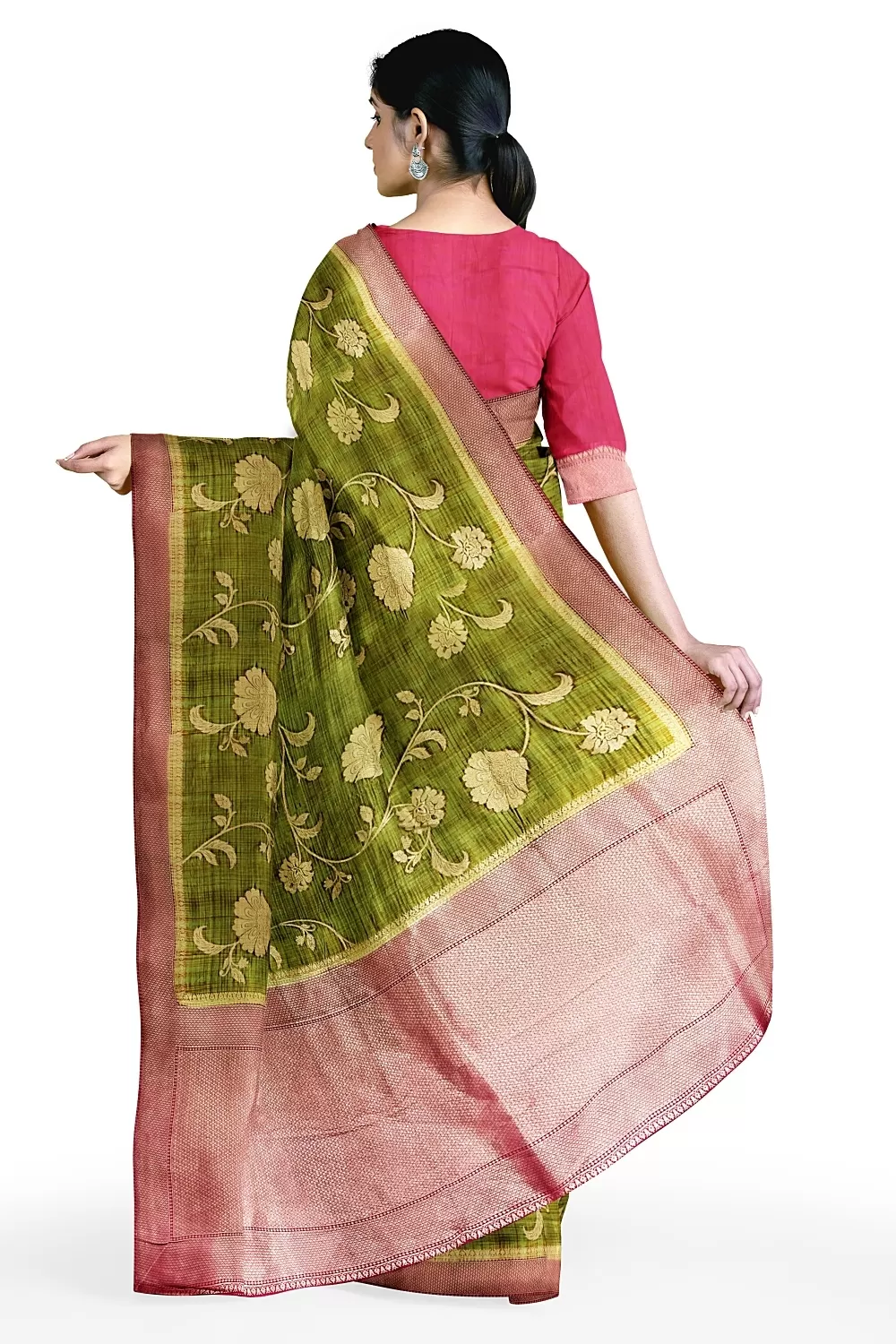 Mehandi Green soft Silk Sarees