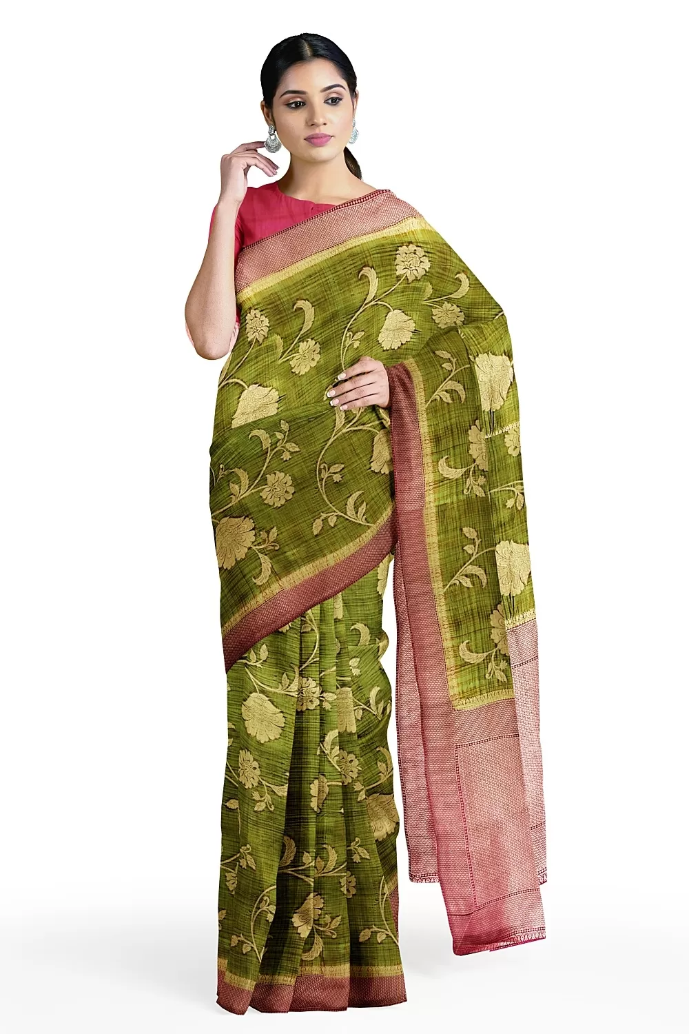 Mehandi Green soft Silk Sarees