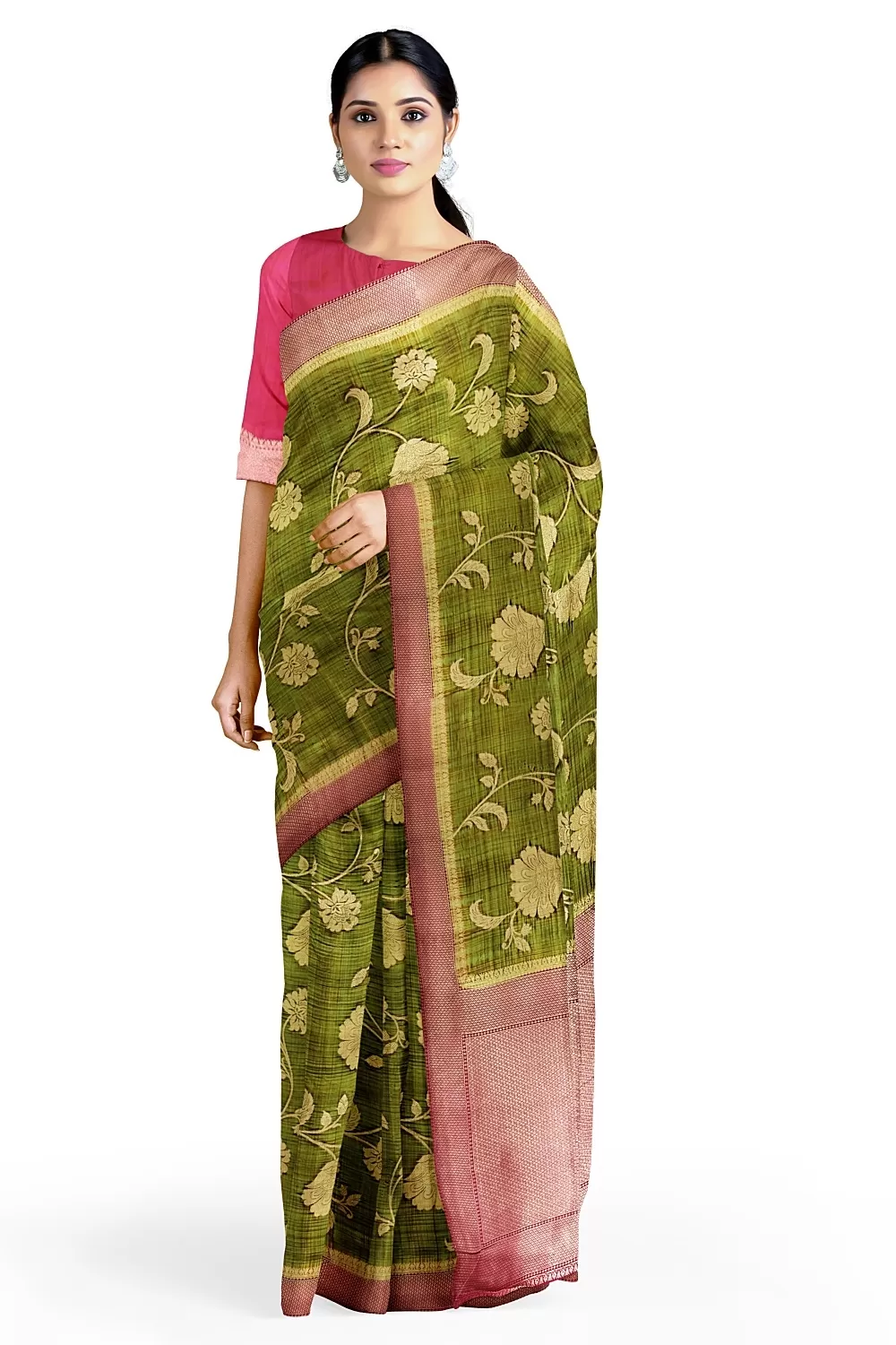 Mehandi Green soft Silk Sarees