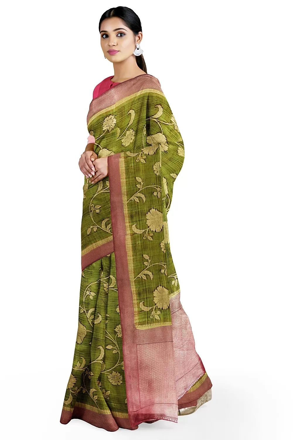 Mehandi Green soft Silk Sarees