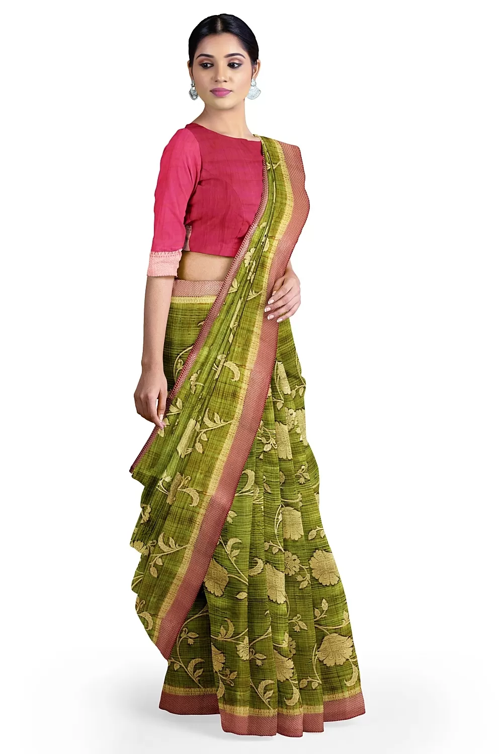 Mehandi Green soft Silk Sarees