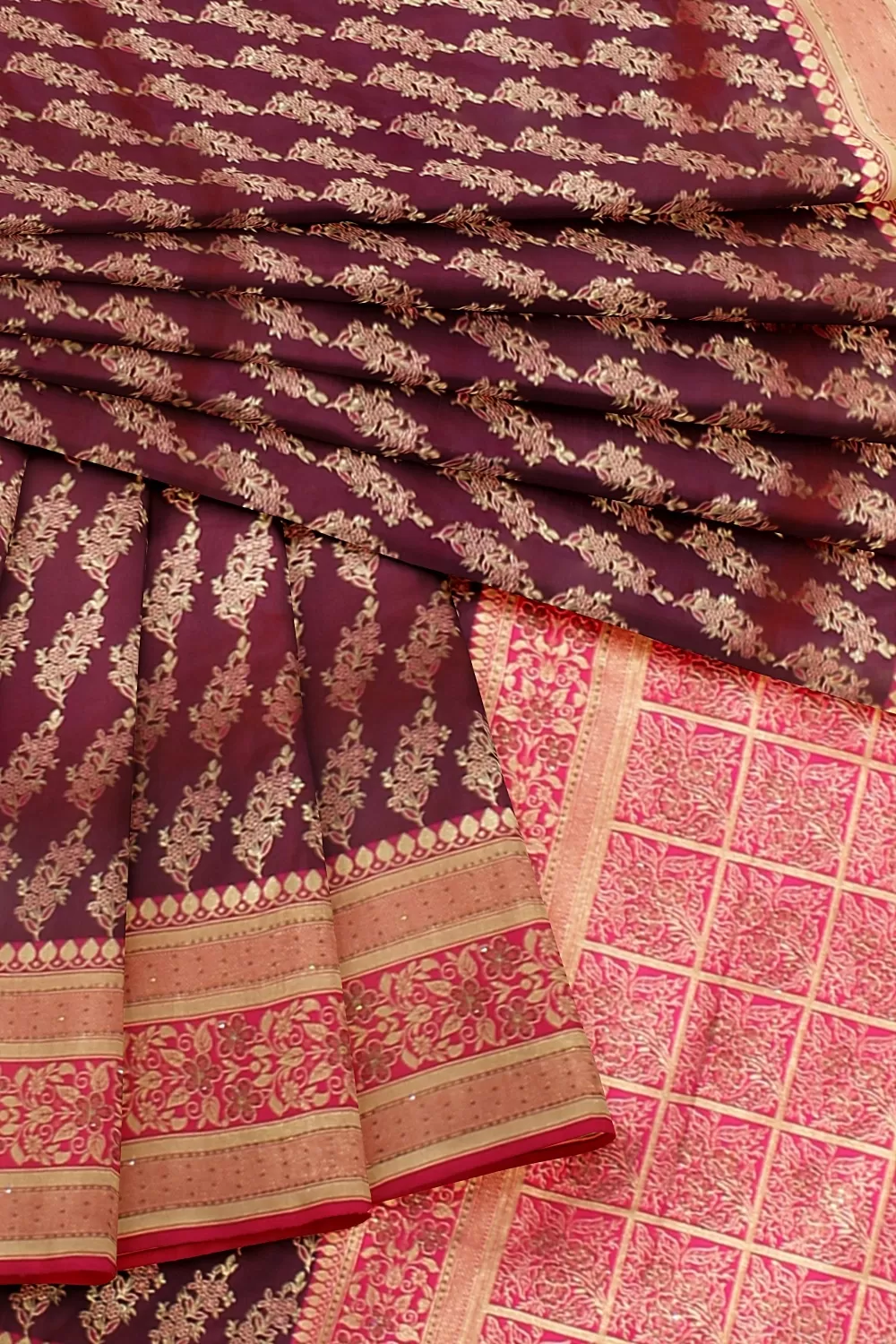 Magenta Colour Silk Saree