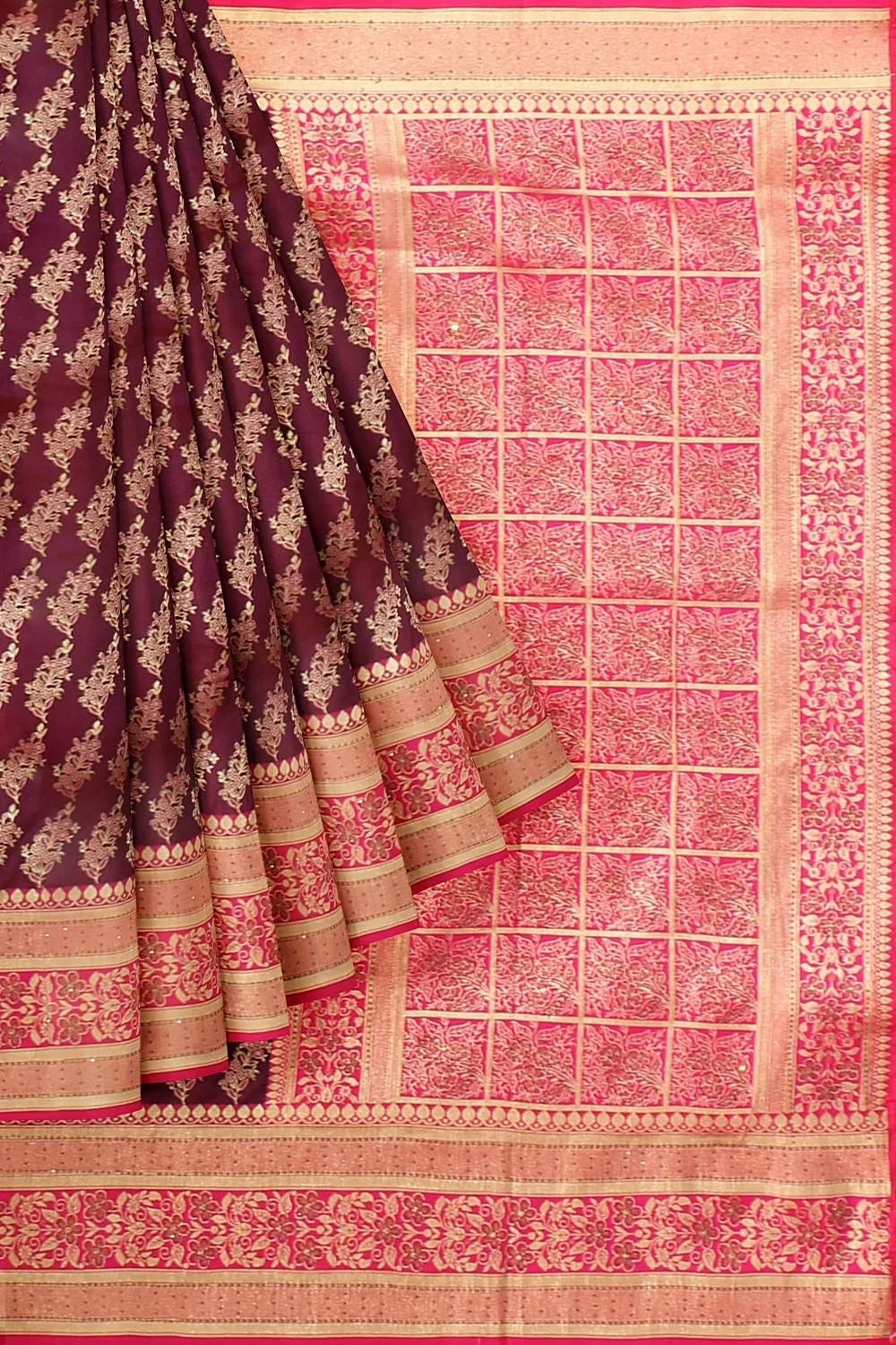 Magenta Colour Silk Saree