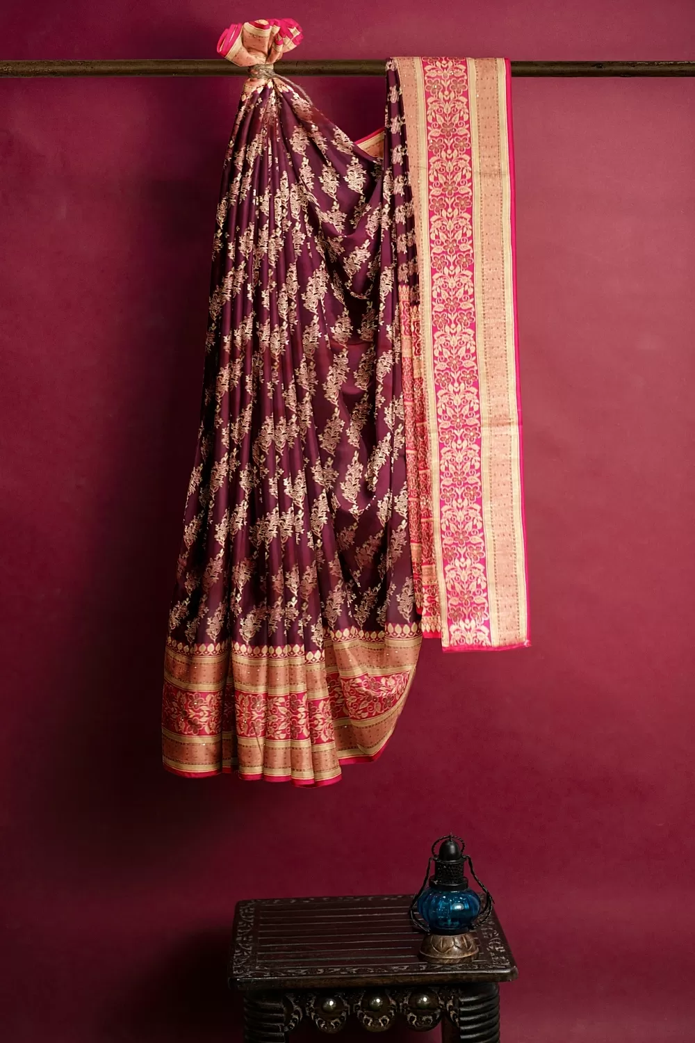 Magenta Colour Silk Saree