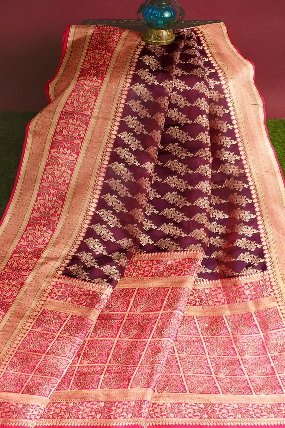 Magenta Colour Silk Saree