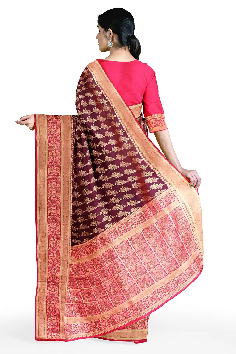 Magenta Colour Silk Saree