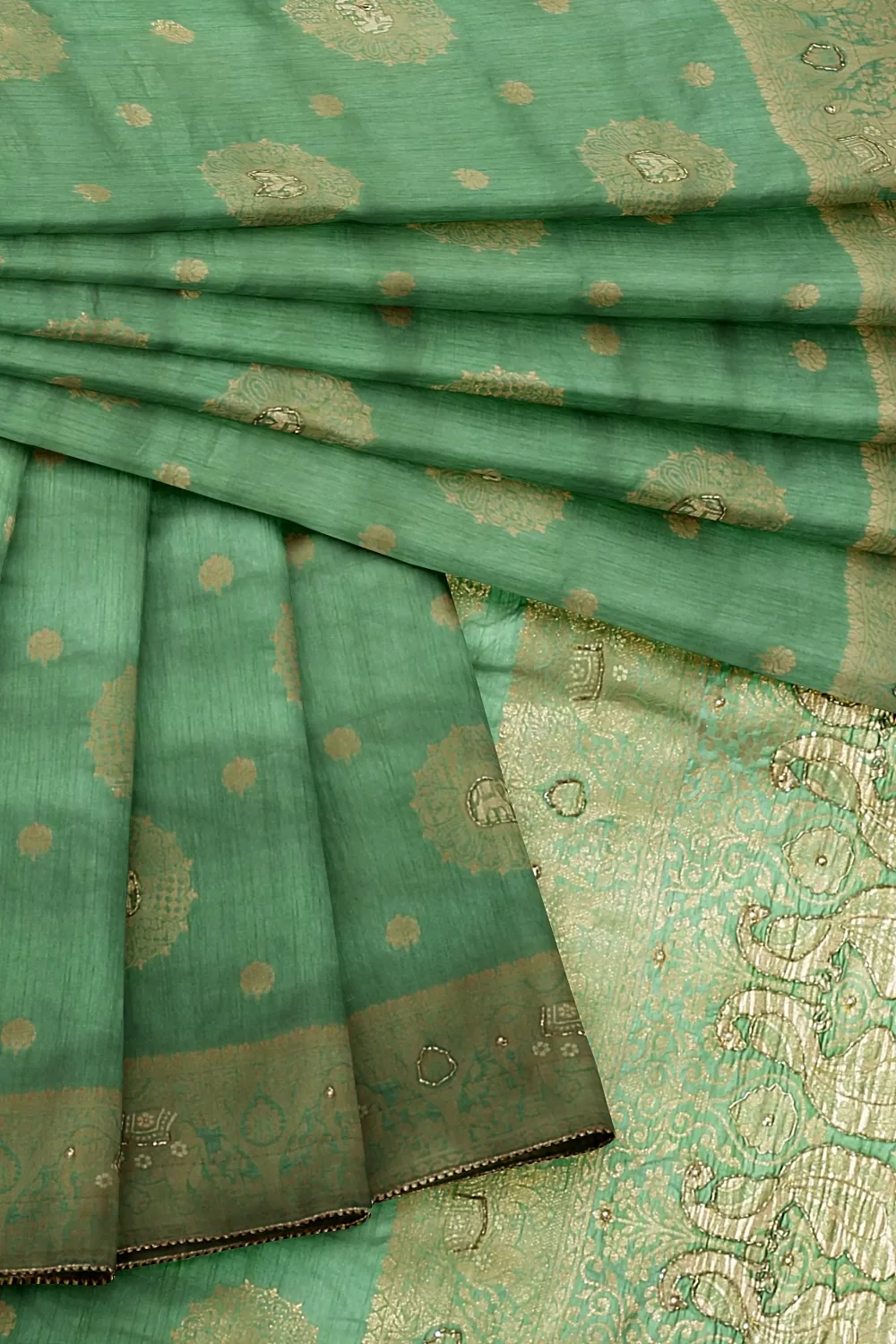 Pista Green Silk Saree