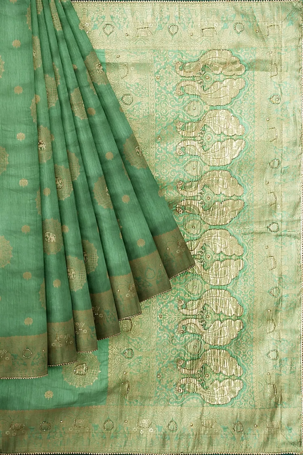 Pista Green Silk Saree