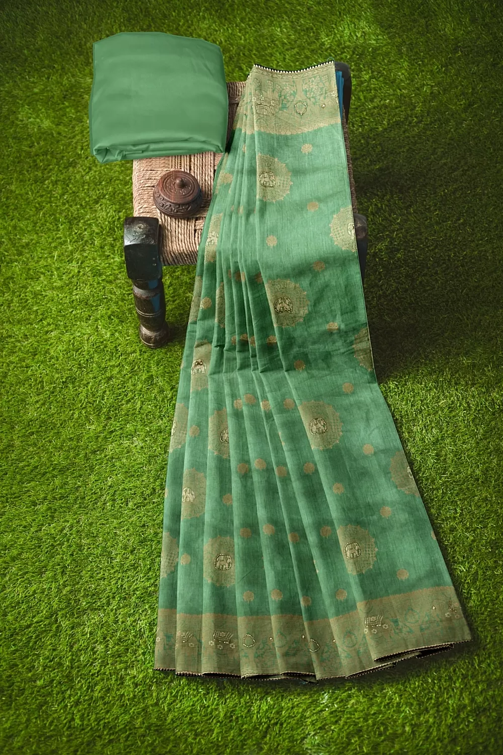 Pista Green Silk Saree