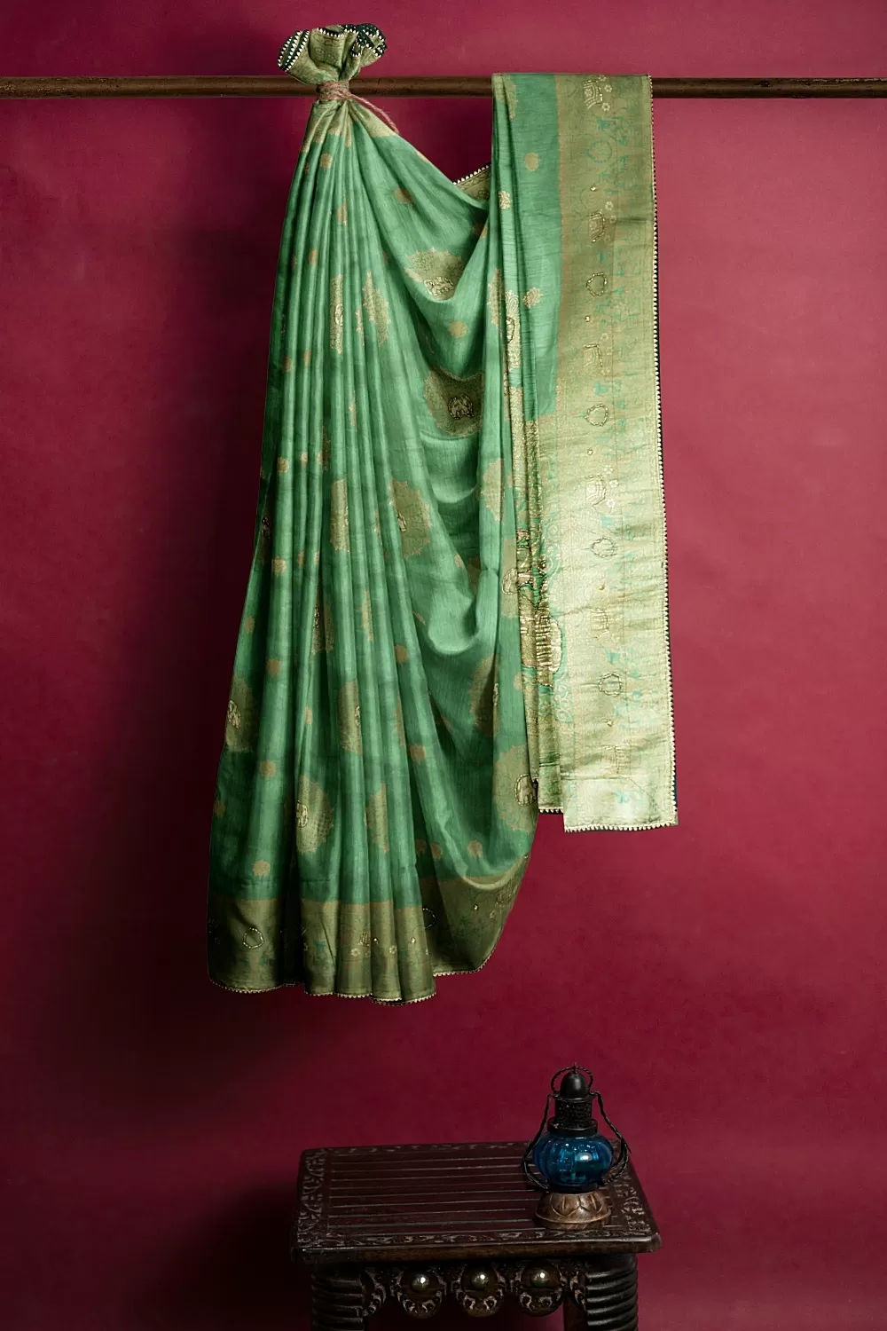 Pista Green Silk Saree