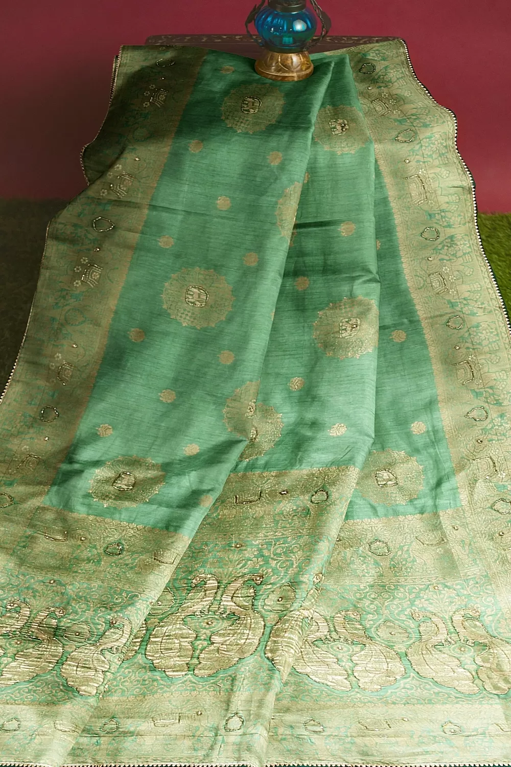 Pista Green Silk Saree