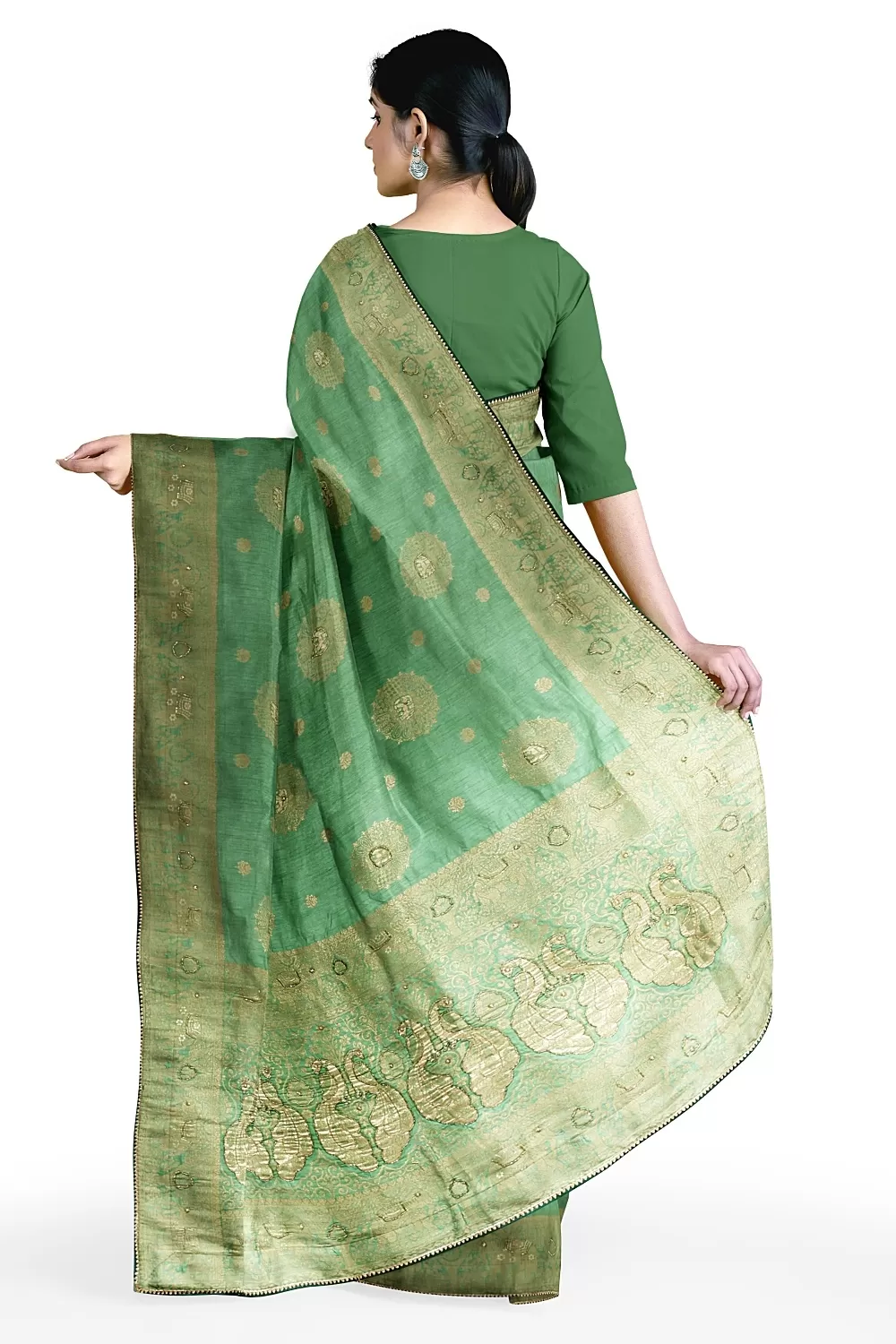 Pista Green Silk Saree