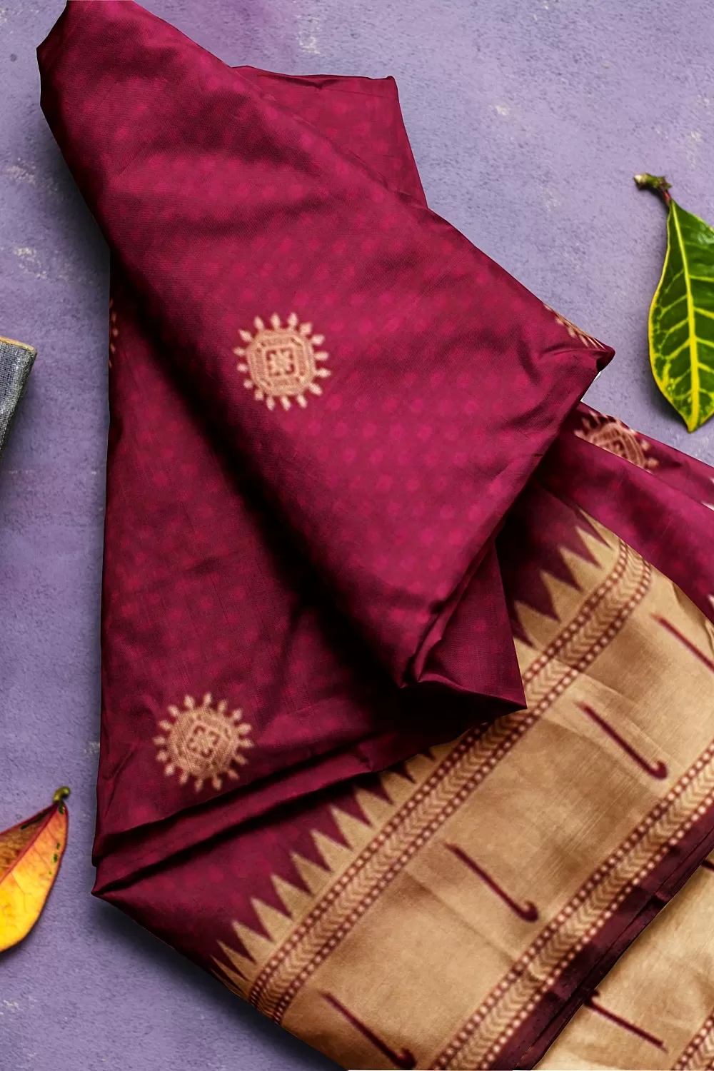 Wine Colour Soft Silk Sarees