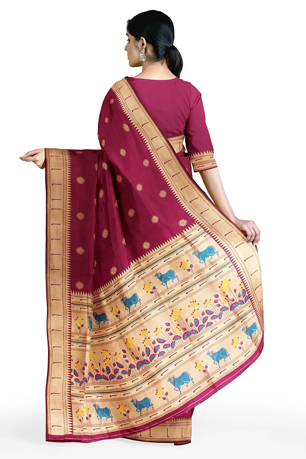 Wine Colour Soft Silk Sarees