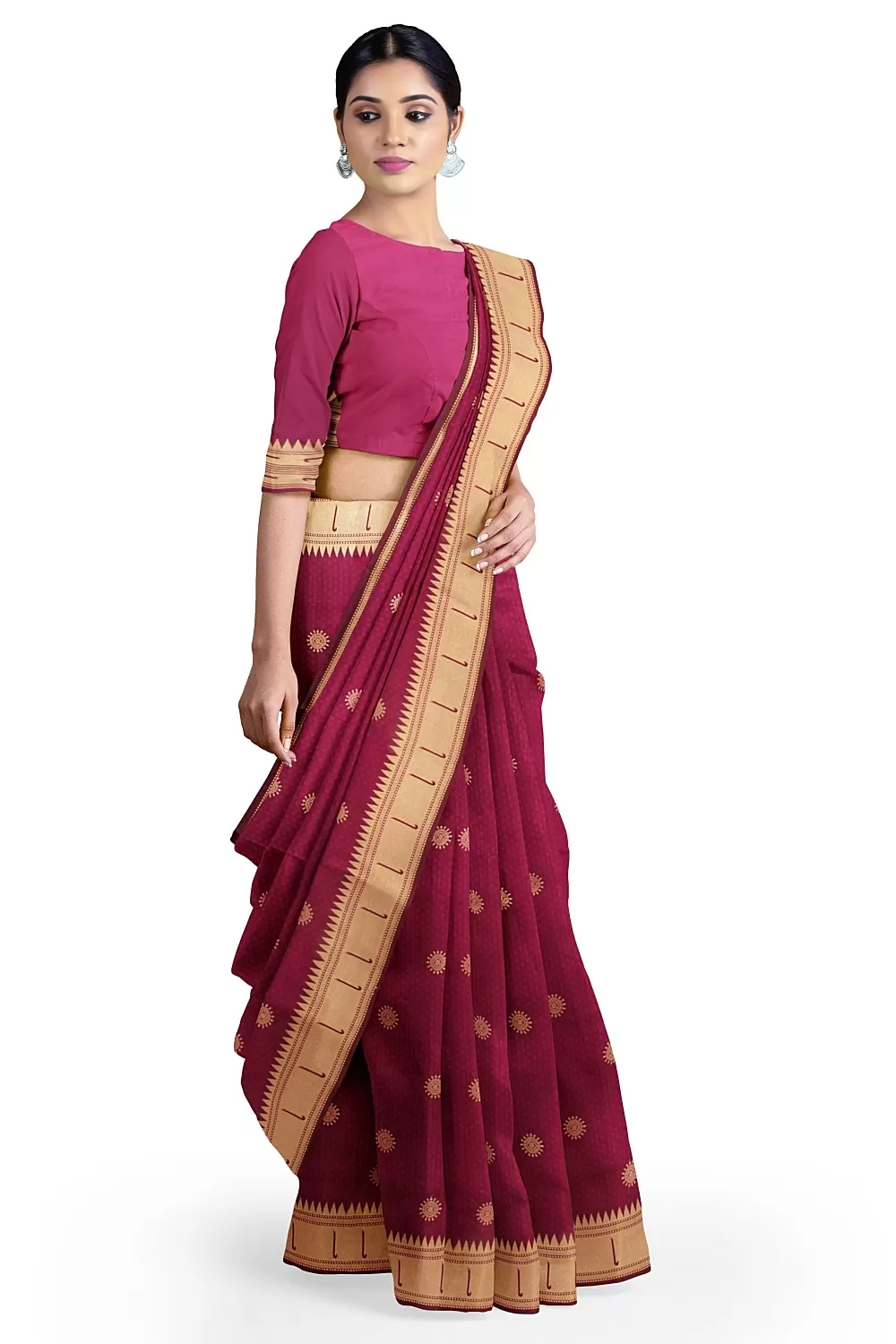 Wine Colour Soft Silk Sarees