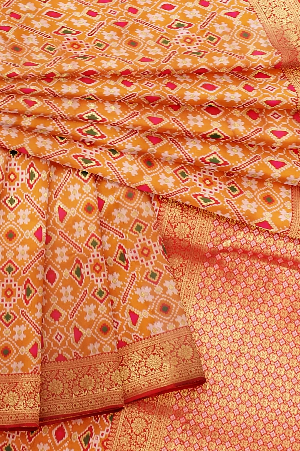 Carrot Colour Silk Saree