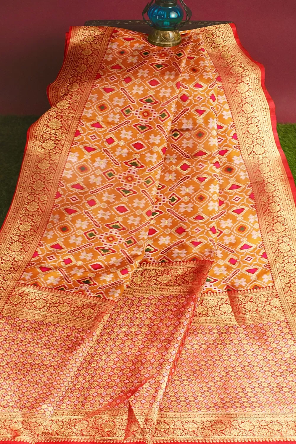 Carrot Colour Silk Saree