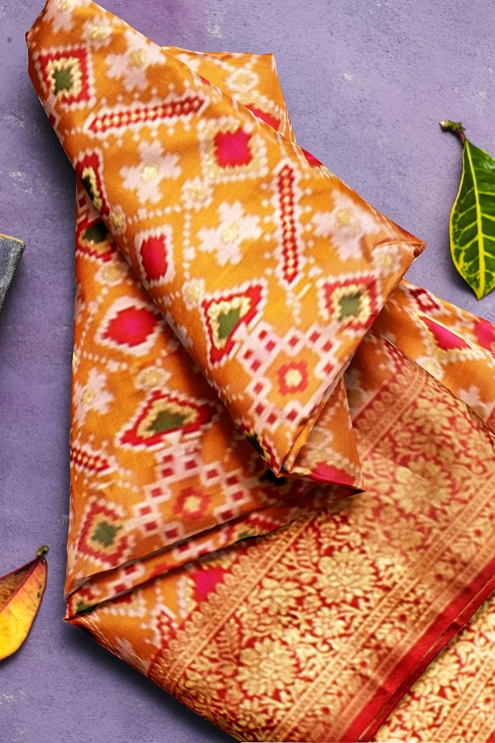 Carrot Colour Silk Saree