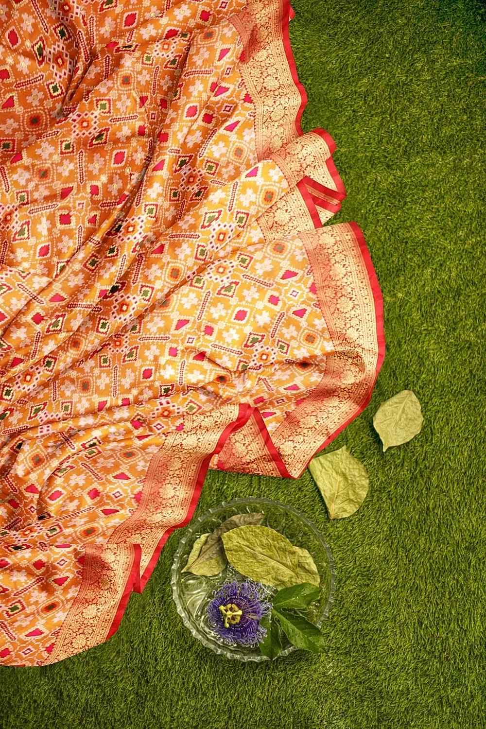 Carrot Colour Silk Saree