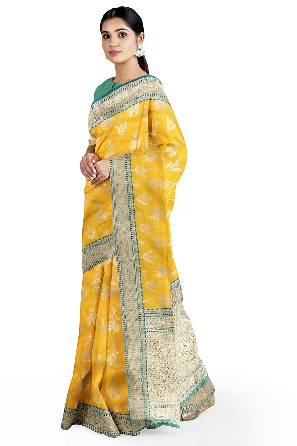 Yellow Colour Soft Silk Saree