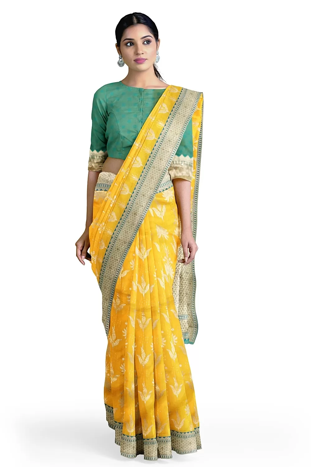 Yellow Colour Soft Silk Saree