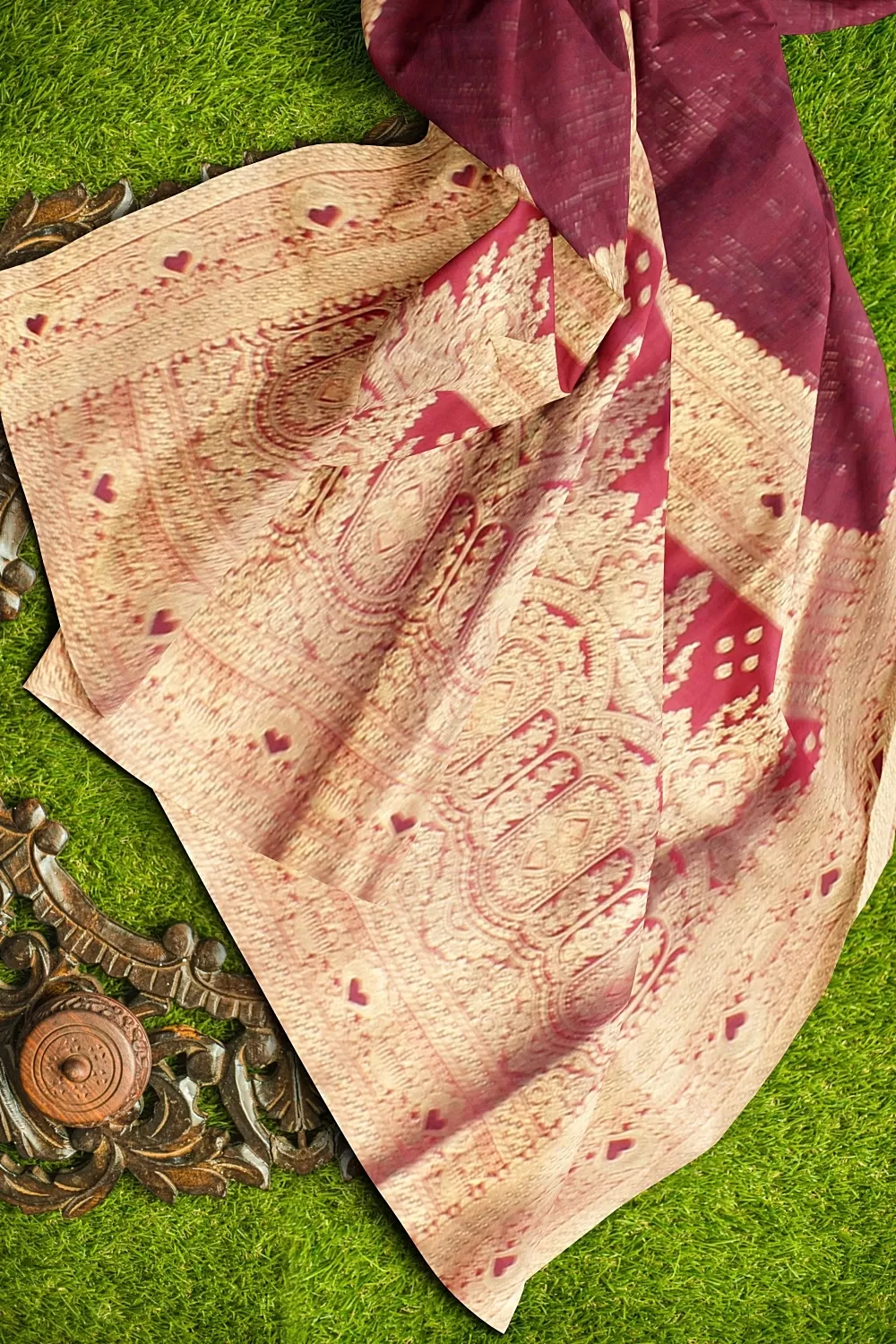 Maroon Colour Soft Silk Saree