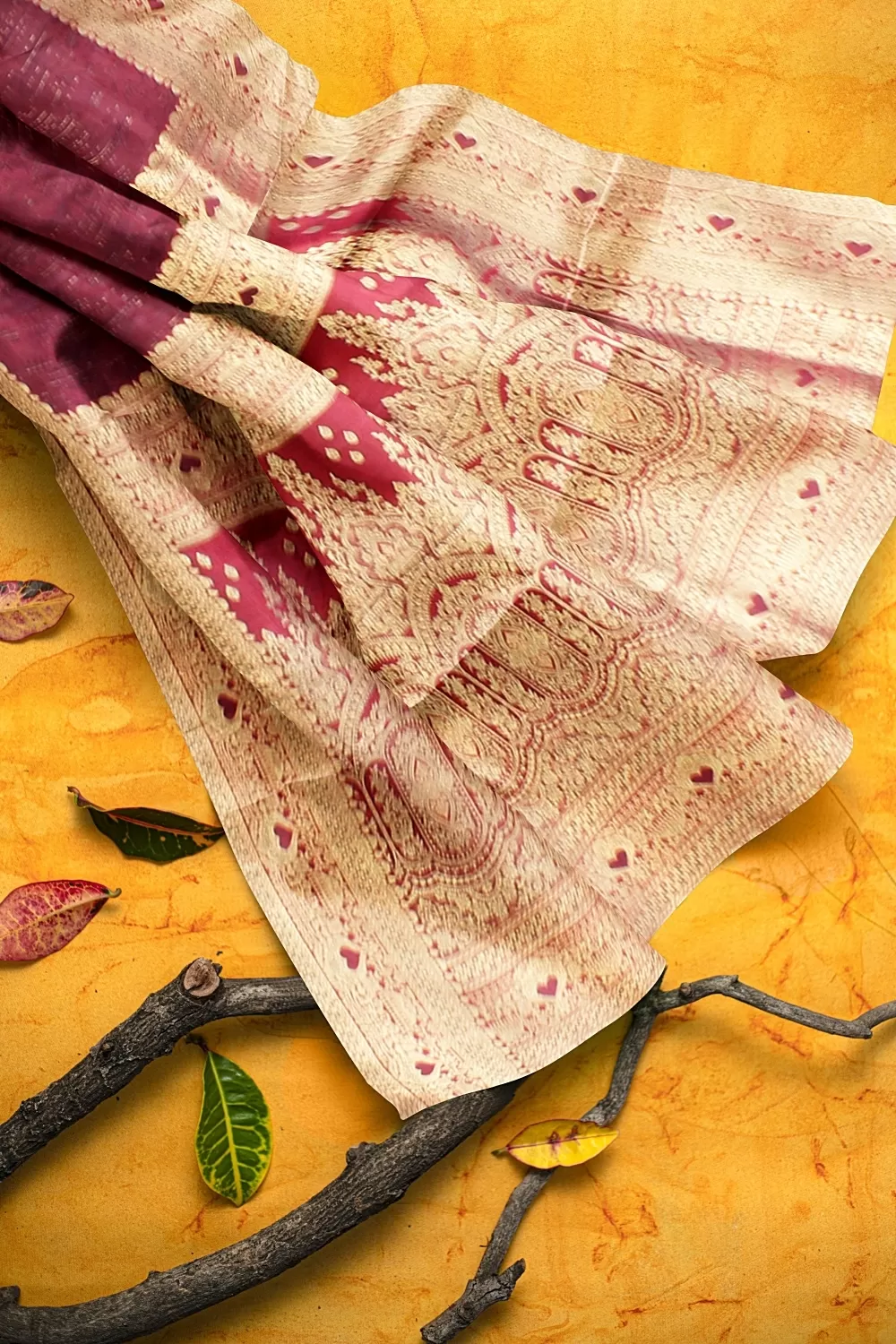 Maroon Colour Soft Silk Saree