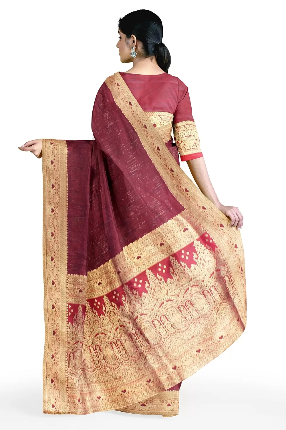 Maroon Colour Soft Silk Saree