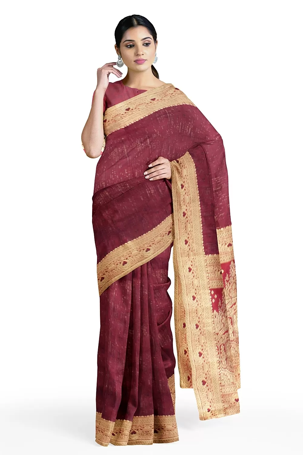 Maroon Colour Soft Silk Saree