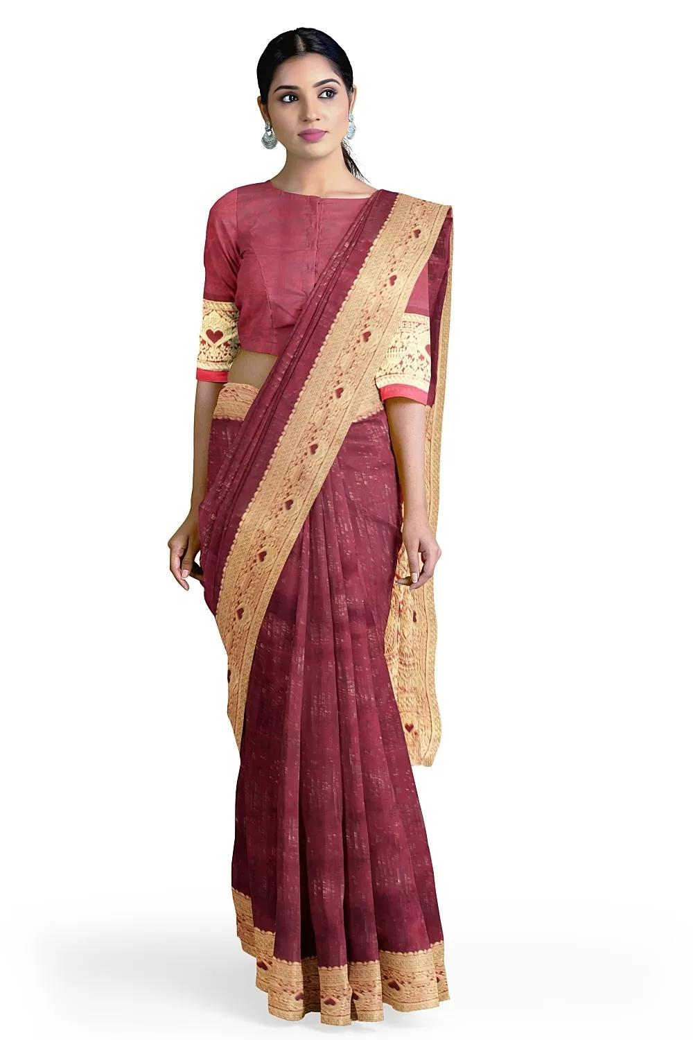 Maroon Colour Soft Silk Saree