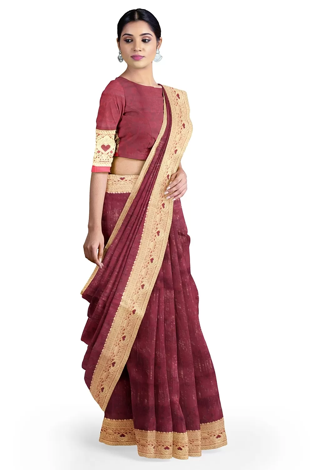 Maroon Colour Soft Silk Saree