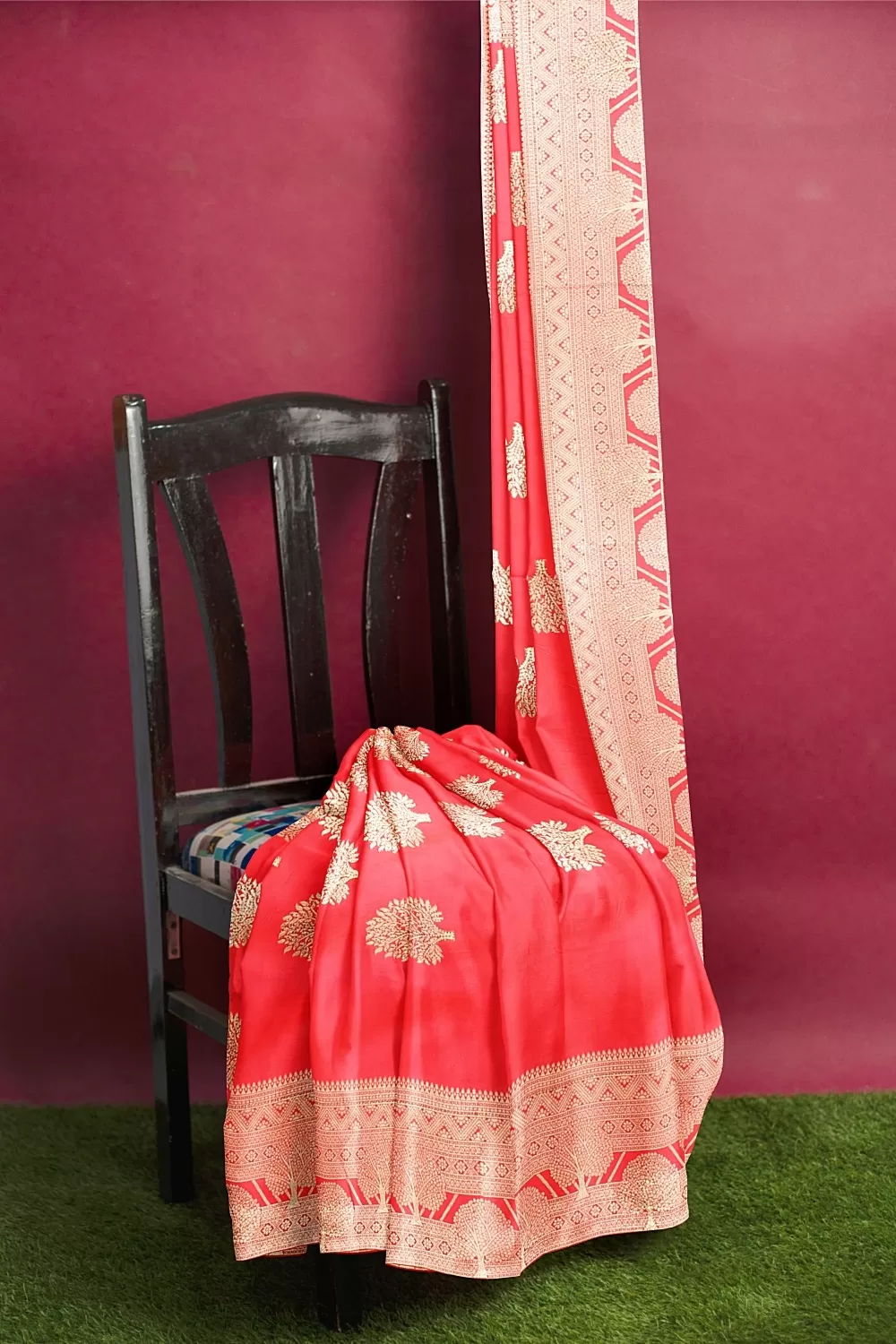 Pink Colour Organza Sarees