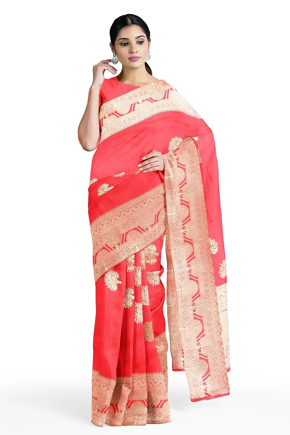 Pink Colour Organza Sarees