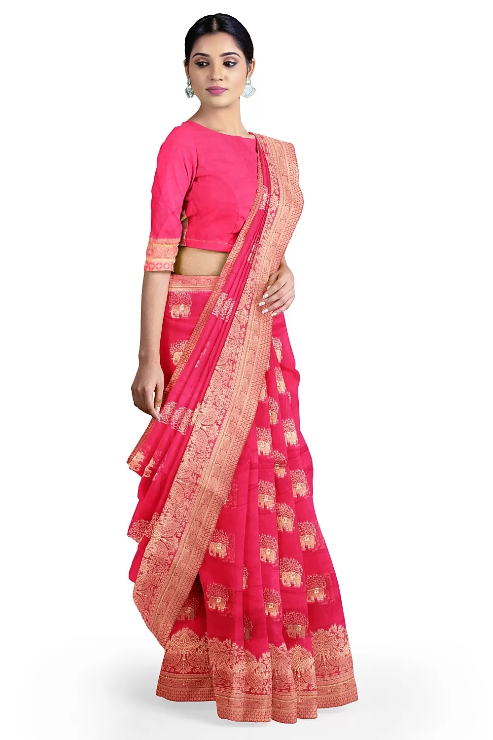 Hot Pink Soft Silk Saree