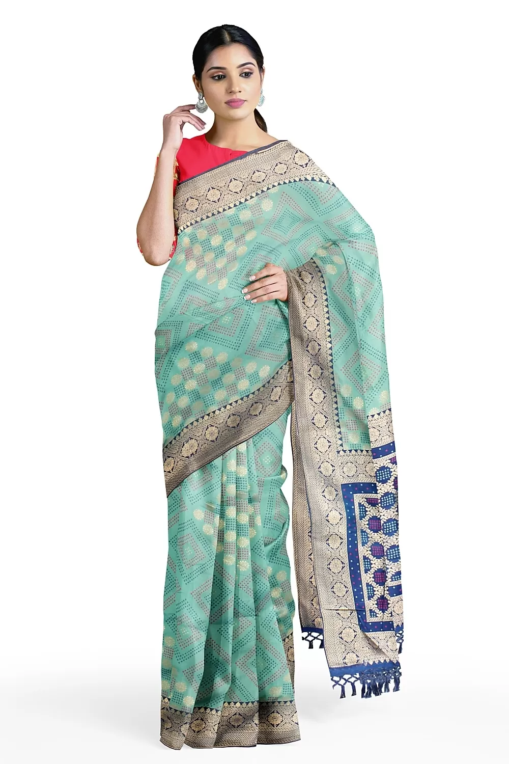 See Green  Colour Soft Silk Sarees