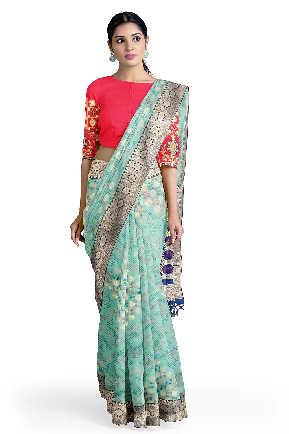 See Green  Colour Soft Silk Sarees