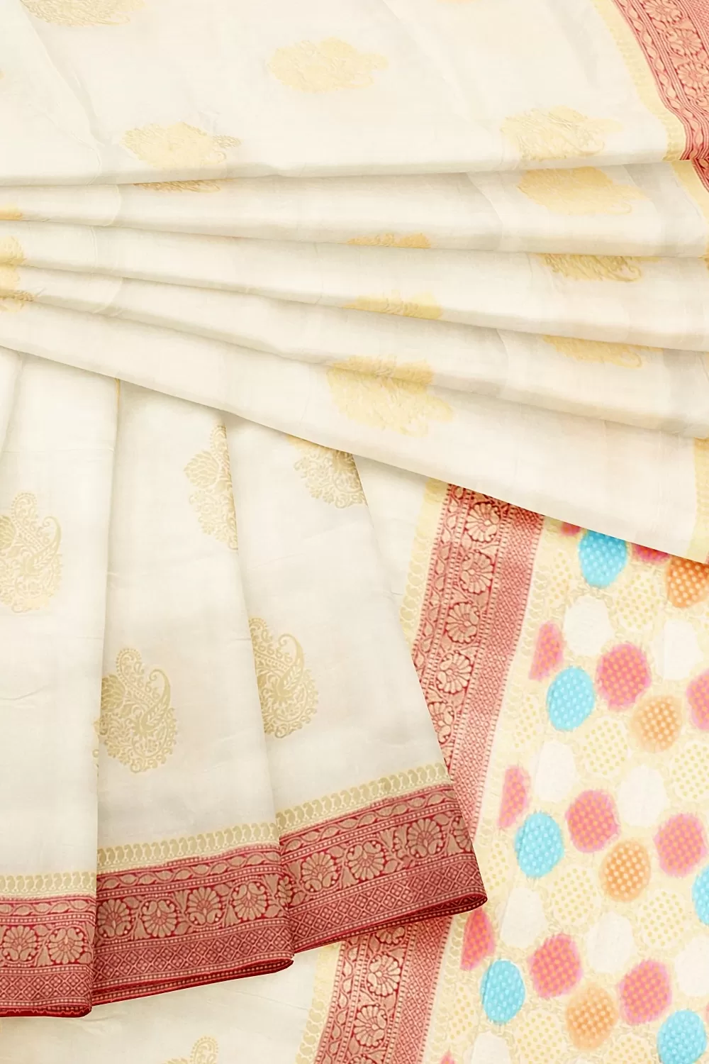 Off White Colour Silk Saree