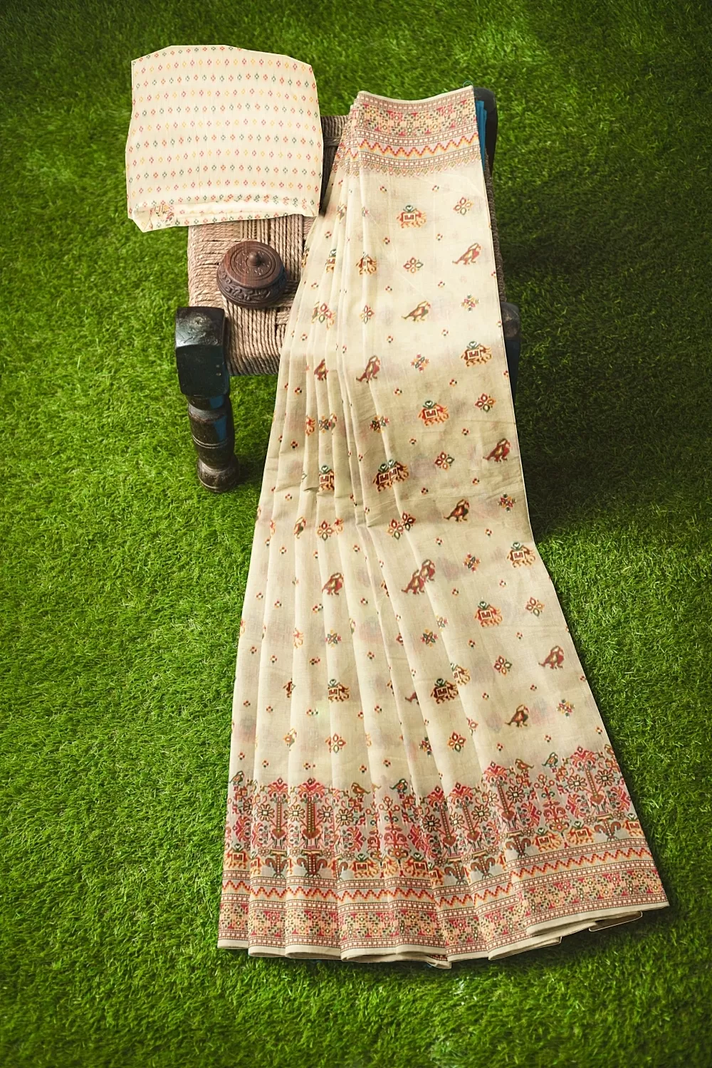 Off White Cotton Saree