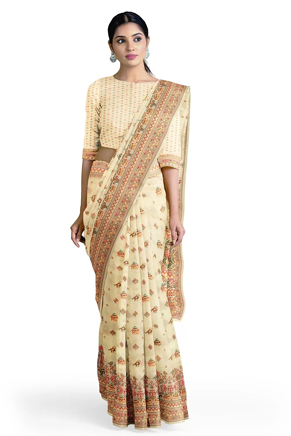 Off White Cotton Saree