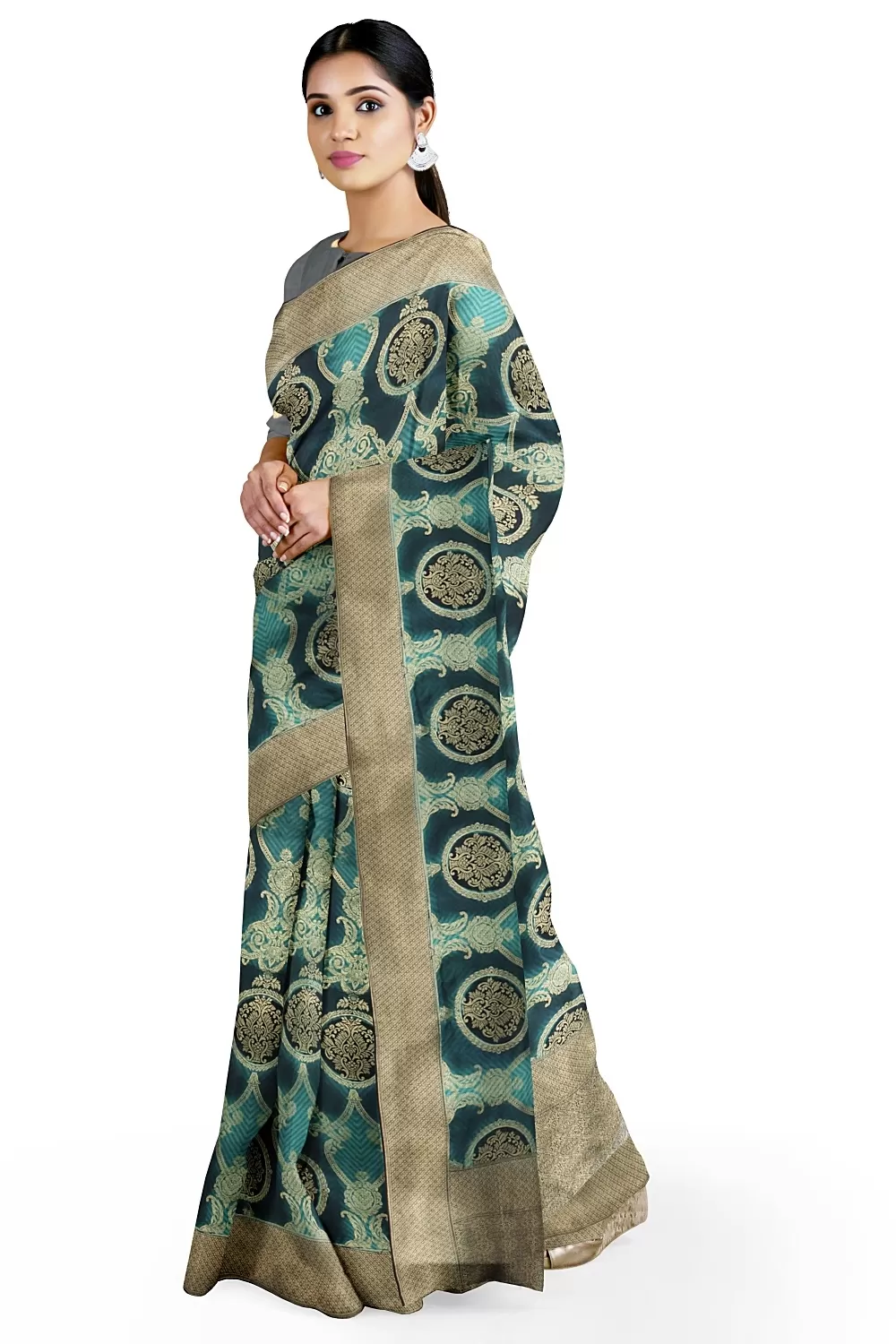 Green Colour Soft Silk Sarees