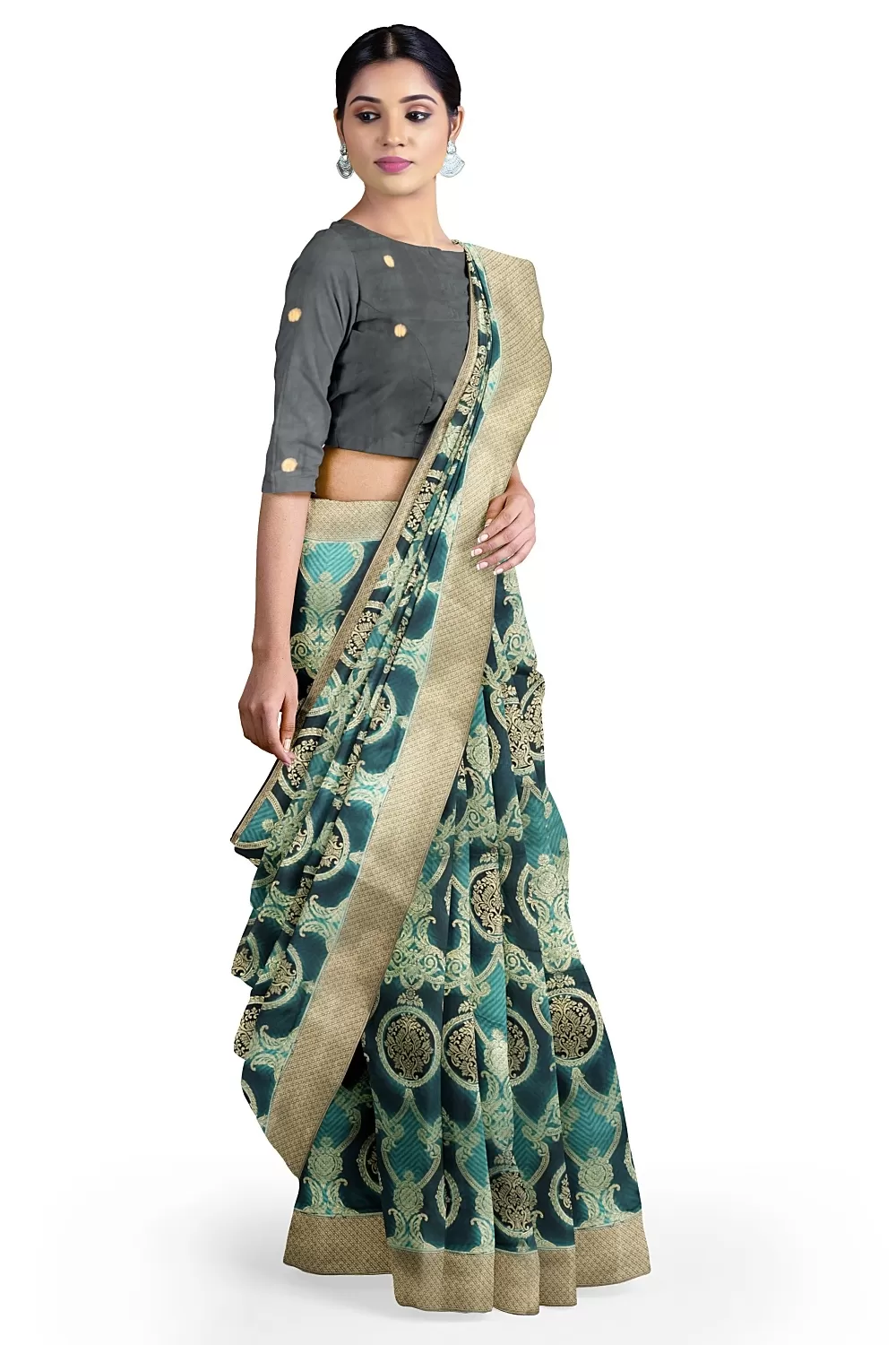 Green Colour Soft Silk Sarees